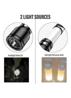 Yuwell 2Pcs Led Flashlight USB Rechargeable Torch Light Hanging Camping Lantern With Side Lamp Waterproof Outdoor Portable Light Flash Light Ideal for Camping Trekking And Outdoor Activities 4 Lighting Modes  - Image 4