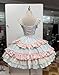 Smiling Angel Girls Sweet Lolita Dress Pink Layered Ruffle Dress with White Lace Trim and Bows Cosplay Costumes Blue Small - Image 4