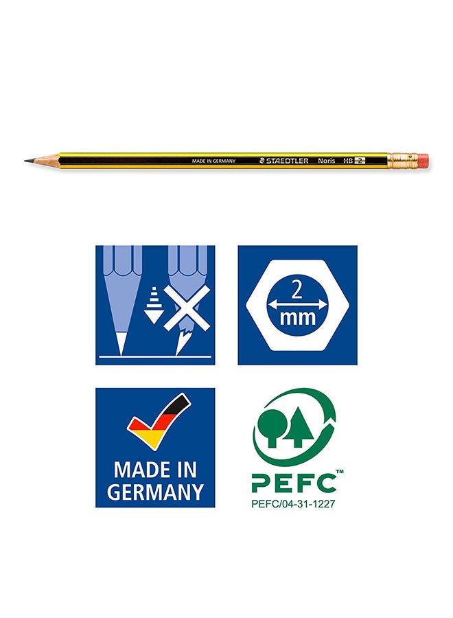 NIBEMINENT Noris Pencil With Rubber Black/Yellow - Image 5