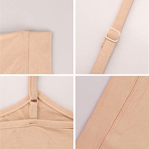 NEWITIN 4 Pack Spaghetti Strap Camisole Top Adjustable Strap Tank Crop Tops for Women Girls (M) - Image 3