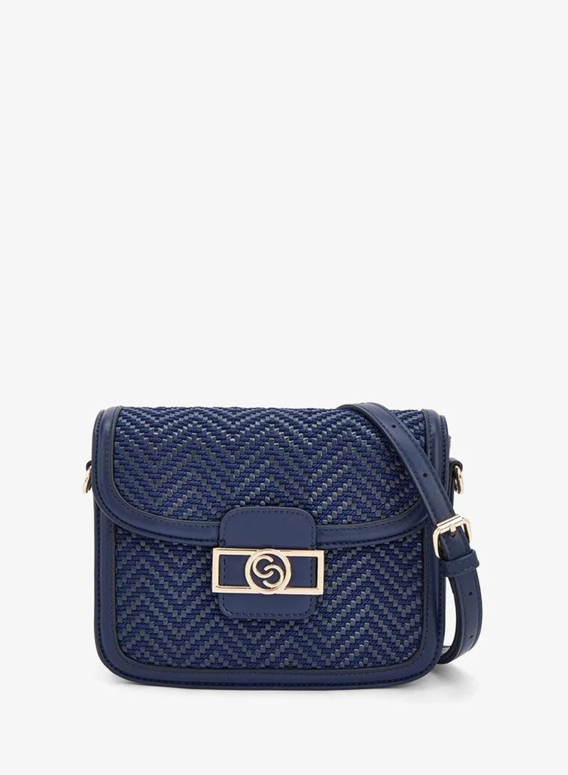 Textured Crossbody Bag With Detachable Strap