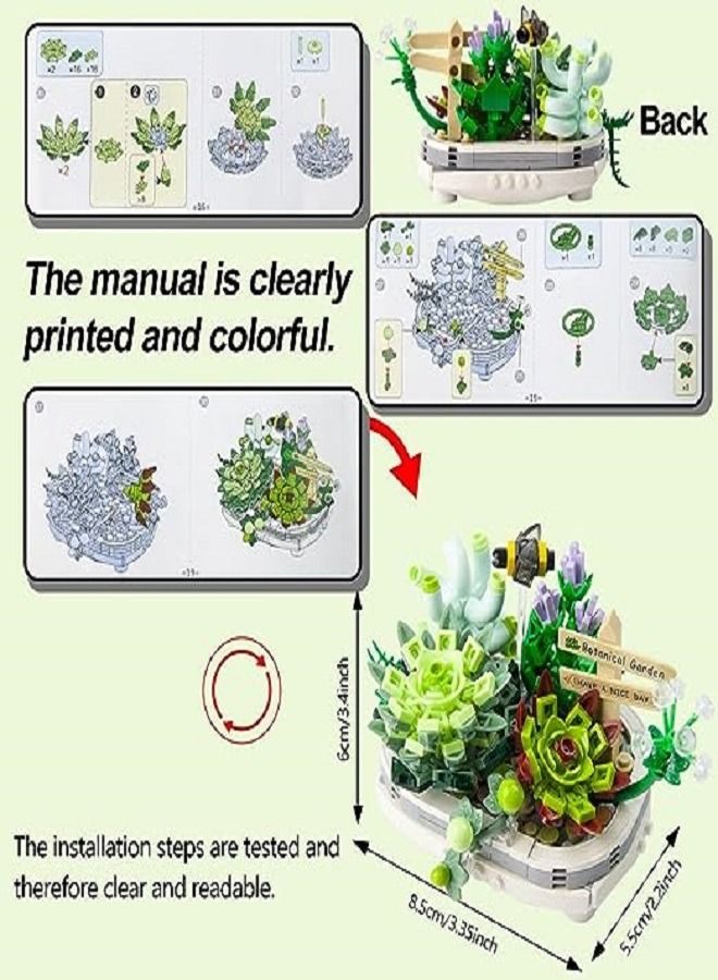 389 Pieces Of Plant And Flower Building Blocks, Bonsai Model Creativity DIY Simulation Artificial Plants Toy Home Decoration, Children's Party Supplies, Birthday Gifts - Image 3