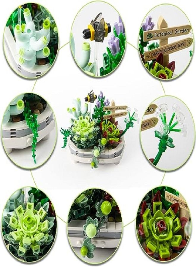 389 Pieces Of Plant And Flower Building Blocks, Bonsai Model Creativity DIY Simulation Artificial Plants Toy Home Decoration, Children's Party Supplies, Birthday Gifts - Image 4