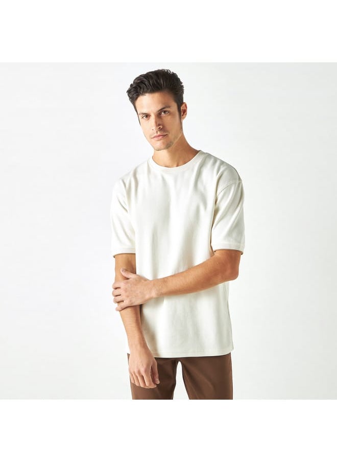 Iconic Iconic Solid Crew Neck T-shirt with Short Sleeves  - Image 1