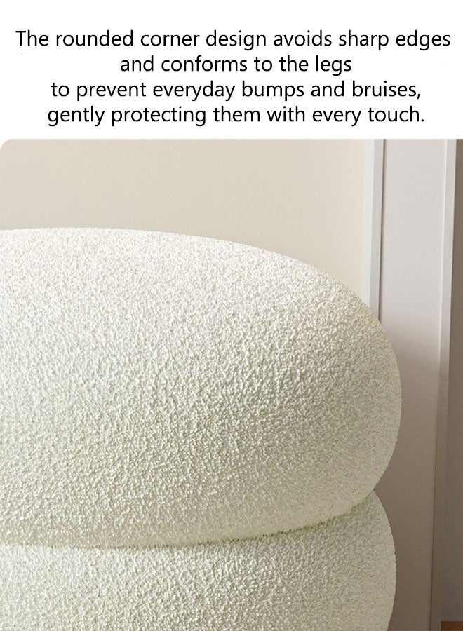 Footrest Ottoman,Four-Tiered Bench Living Room Stool With Lambswool Fabric Footrest Modern Accent Stool,,Stackable,Solid Wood,Living Room Bench With Padded Seat For Bedroom Hallway Entryway - Image 5