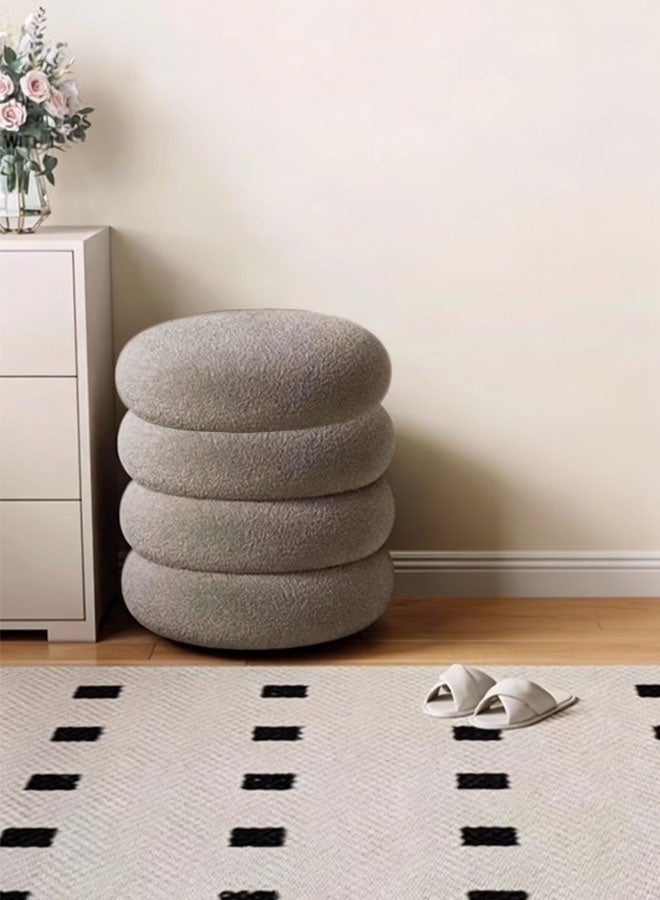 Lasola Footrest Ottoman,Fabric Vanity Chair,Four-Tiered Bench Living Room Stool With Lambswool Fabric Footrest Dressing Chair,Stackable,Solid Wood,Living Room Bench With Padded Seat For Bedroom Hallway Dressing Room kitchen dining room - Image 4