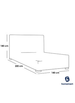 Homzmart White Wood and Linen Queen Bed 200x140x140 cm - Beige  - Image 2