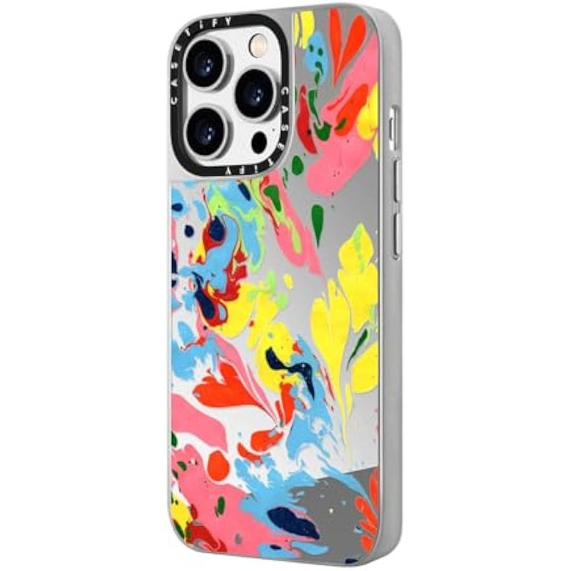 Casetify Mirror Case for iPhone 14 Pro 【Reflective / 4.9ft Drop Protection/Compatible with Magsafe】 - She's A Rainbow - Silver on Silver - Image 5