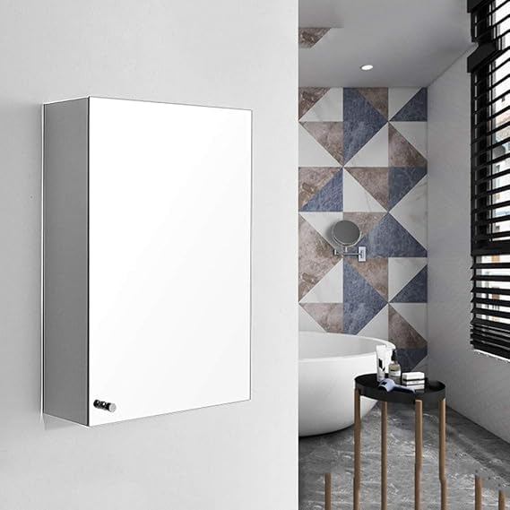 Generic Noble Premium Stainless Steel Bathroom Cabinet with Mirror 10x16inch Full Chrome  - Image 1