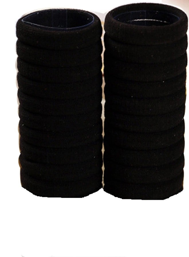 DIAN Pack of 20 Black Hair Rubber Bands, Ponytail Holders, Hair Tie, Hair Bow, Hair Accessories for Women, Teens and Girl - Image 1