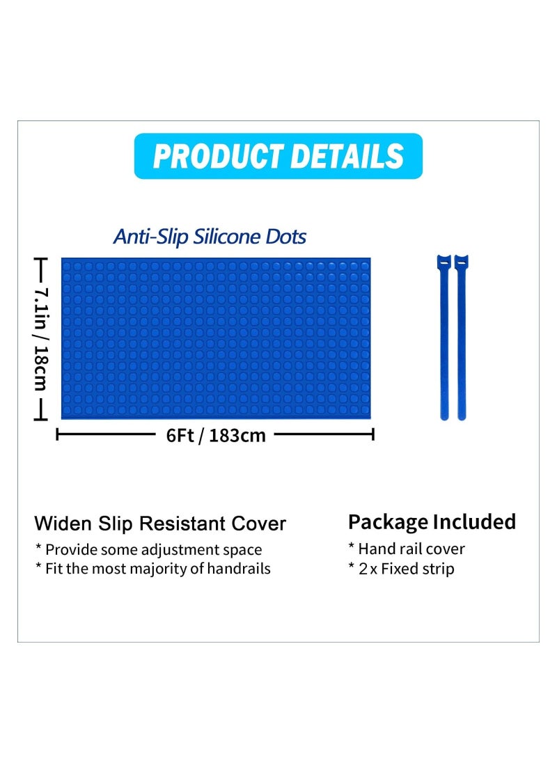 Generic - Pool Handrail Cover, Enhance Pool Safety with 6ft Velcro Style Blue Rail Grip Covers - Non-Slip Swimming Pool Hand Rail Cover for Secure Poolside Support (6 Feet Strengthen Anti Slip Measures Style) - Image 1