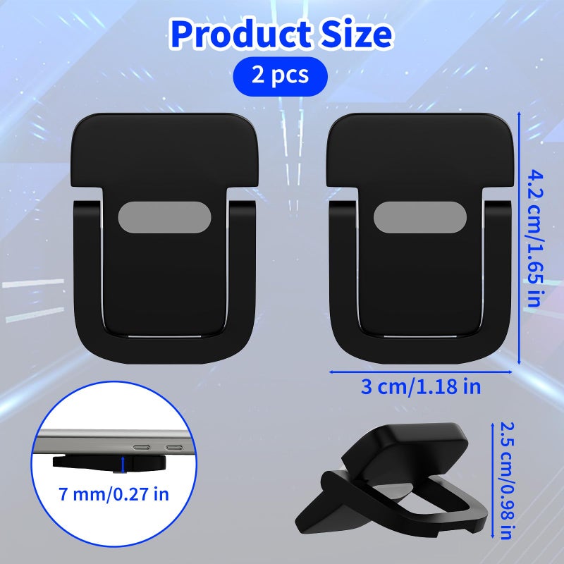 Notoke 2 PCS Portable Keyboard Riser, Adjustable Black Laptop Keyboard Stand with 2 Angle Settings and Self-Adhesive Foldable Feet, Mini Foldable Laptop Stand Riser Keyboards Lift for Most Keyboards - Image 2