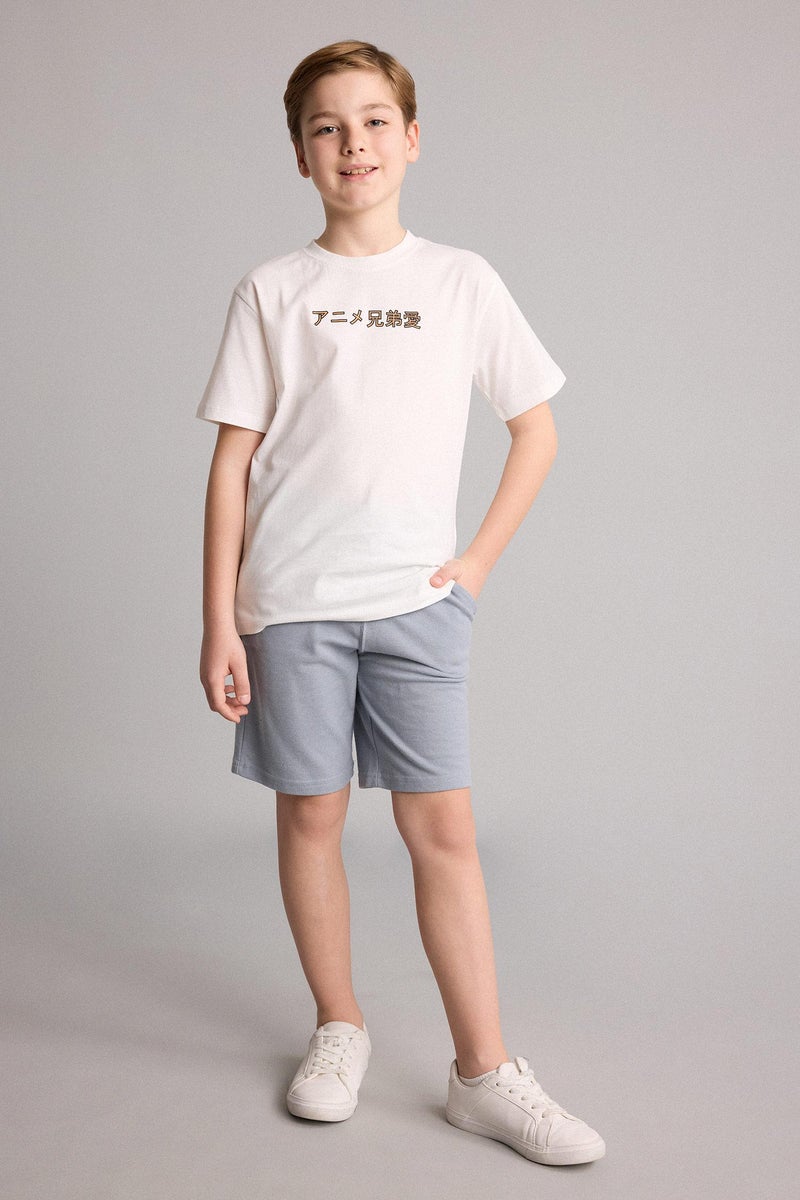 DeFacto Beige Boy New Regular Fit Printed Short Sleeve T-Shirt Casual - Image 2