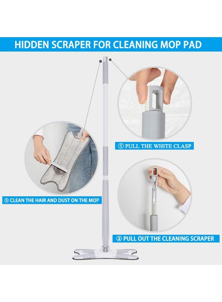 Washable flat mop without hand use, manual floor area (silver) - Image 3