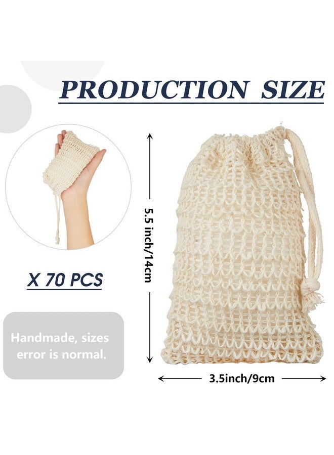 Cunhill Cunhill Soap Saver Bag with Drawstring Exfoliating Pouch Sisal Soap Savers Mesh Soap Bag Foaming and Drying Soap Holder for Bath and Shower (70) - Image 2