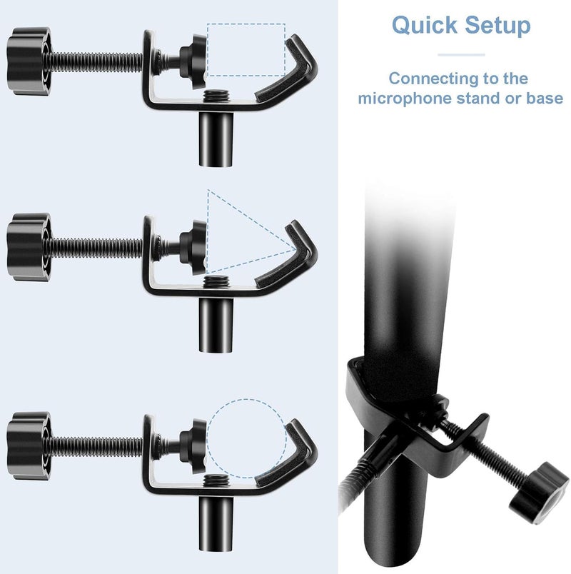Mocking Bird Pop Filter for Mic, Dual Layered Pop Wind Screen with Enhanced Flexible 360°Gooseneck Clip Stabilization Arm Pop Filter for Vocal Recording, Live Broadcasting - Image 2