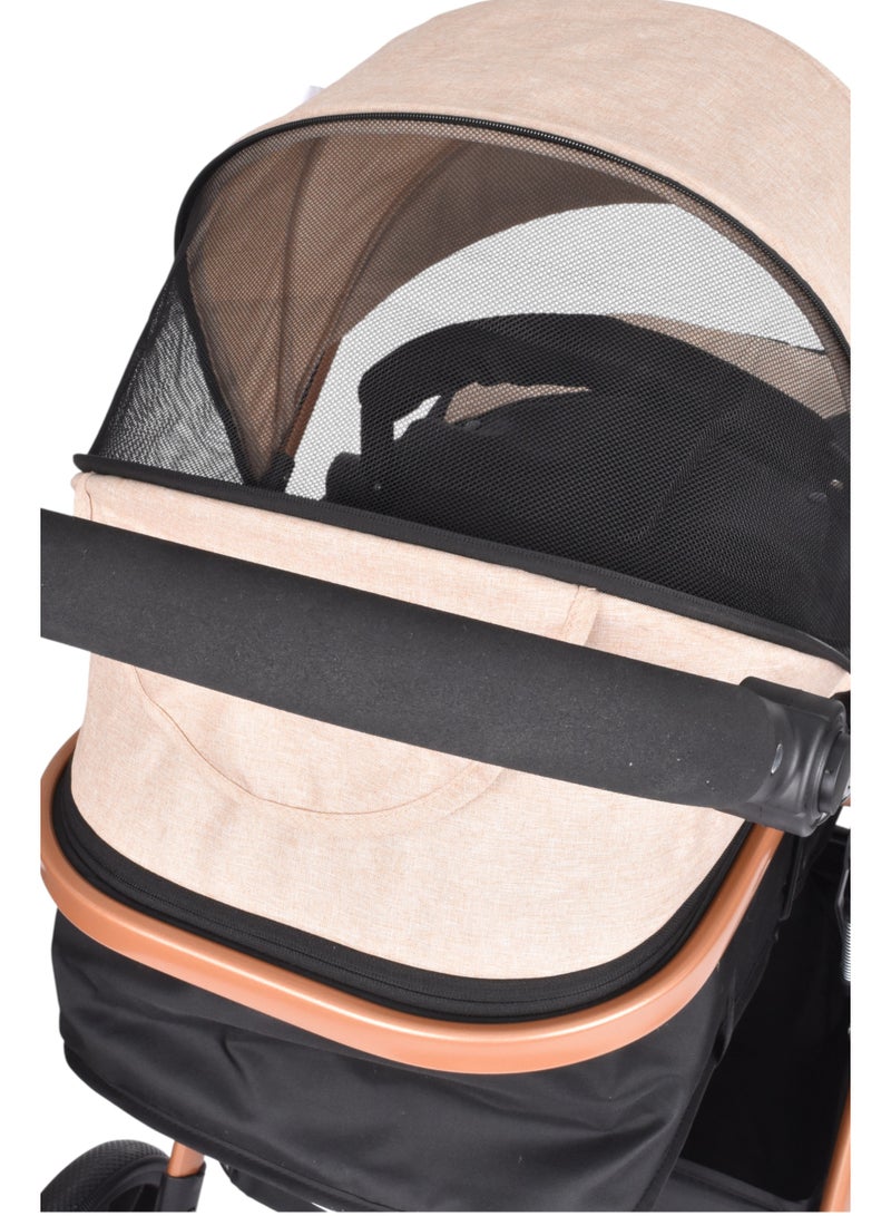 لحظة مرح عربية أطفال فاخرة عالية الارتفاع ثنائية الاتجاه وقابلة للطي مع مقعد سيارة - Image 4