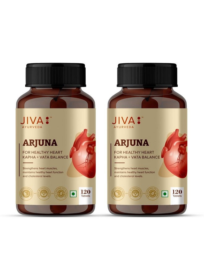 Jiva Arjuna - 120 * 2 Tablets | Promotes Heart Health | 100% Pure & Natural | Helps To Maintain Cholestrol Level | Goodness Of Arjuna, Babool & Corn Starch - Image 1