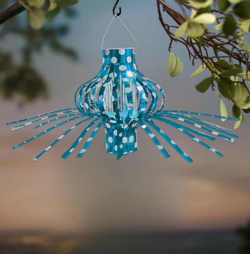 DEN DECORATION DEN DECORATION Premium Metallic Folding Paper Anar Hanging Lamp Lanterns 10 Pieces Lake Blue  - Image 4