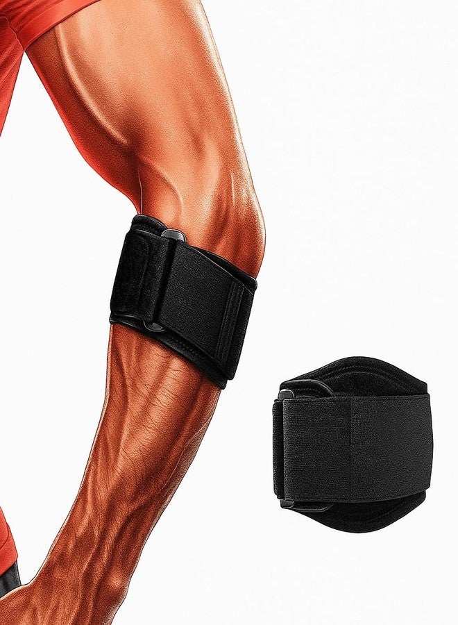 Dr Helix Tennis Elbow Support with Adjustable Strap - Compression Brace for Gym Workouts, Bursitis | Arm Support Band for Men & Women