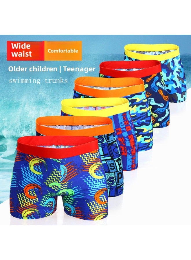 Loquat Big Children And Teenagers Swimming Trunks Wide Waist Boxer Fashion Student Hot Spring Swimming Trunks Primary School And Middle School Students Swimming Trunks-Color:7901-2# Pants- - Image 2