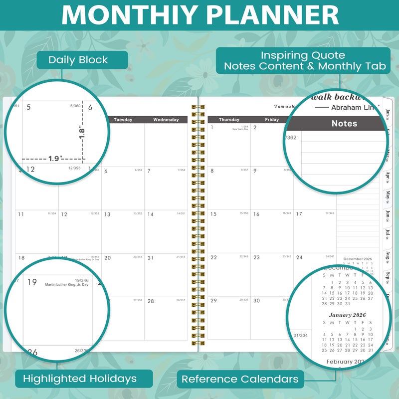 Feteulo 2026-2028 Monthly Planner/Calendar - JAN. 2026 - DEC. 2028, 9" Ã— 11", 3 Year Monthly Planner 2026-2028, Large 36-Month Calendar with Tab, Back Pocket, Twin-Wire Binding, Premium Paper, Note Page - Image 3