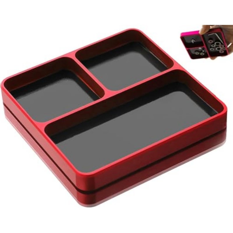 Magnetic Electronic Repair Screws and Parts Organizer Parts Tray Screws Holder for Organization Magnet Tool Tray Red - Image 1