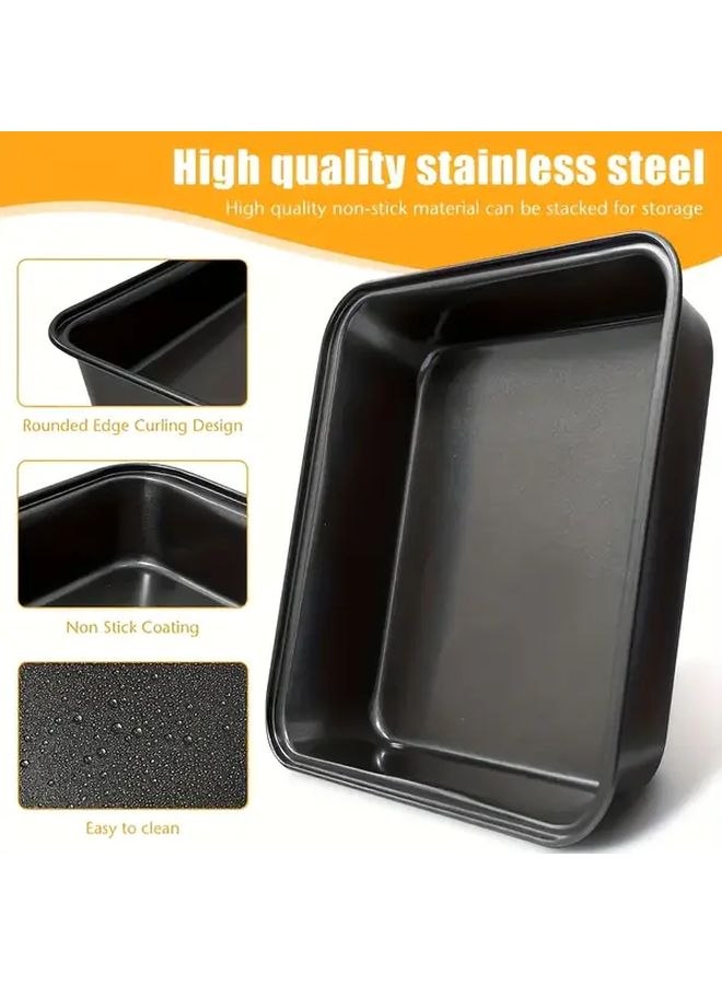 Medium Square Cake Baking Pan Non Stick Black Even Heating Durable Easy Clean - Image 5