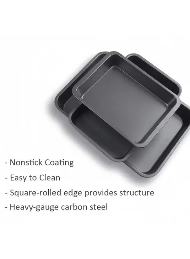 Medium Square Cake Baking Pan Non Stick Black Even Heating Durable Easy Clean - Image 3