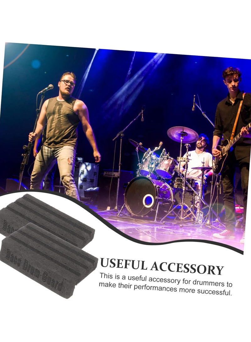GGOOT 4 pcs Bass drum hoop guard metal holder bass drum pedal Drum Beater Pedal Guards drum pedal accessories drum rim guard bd hoops protector foam drum bumper the basket sponge major Black  - Image 4