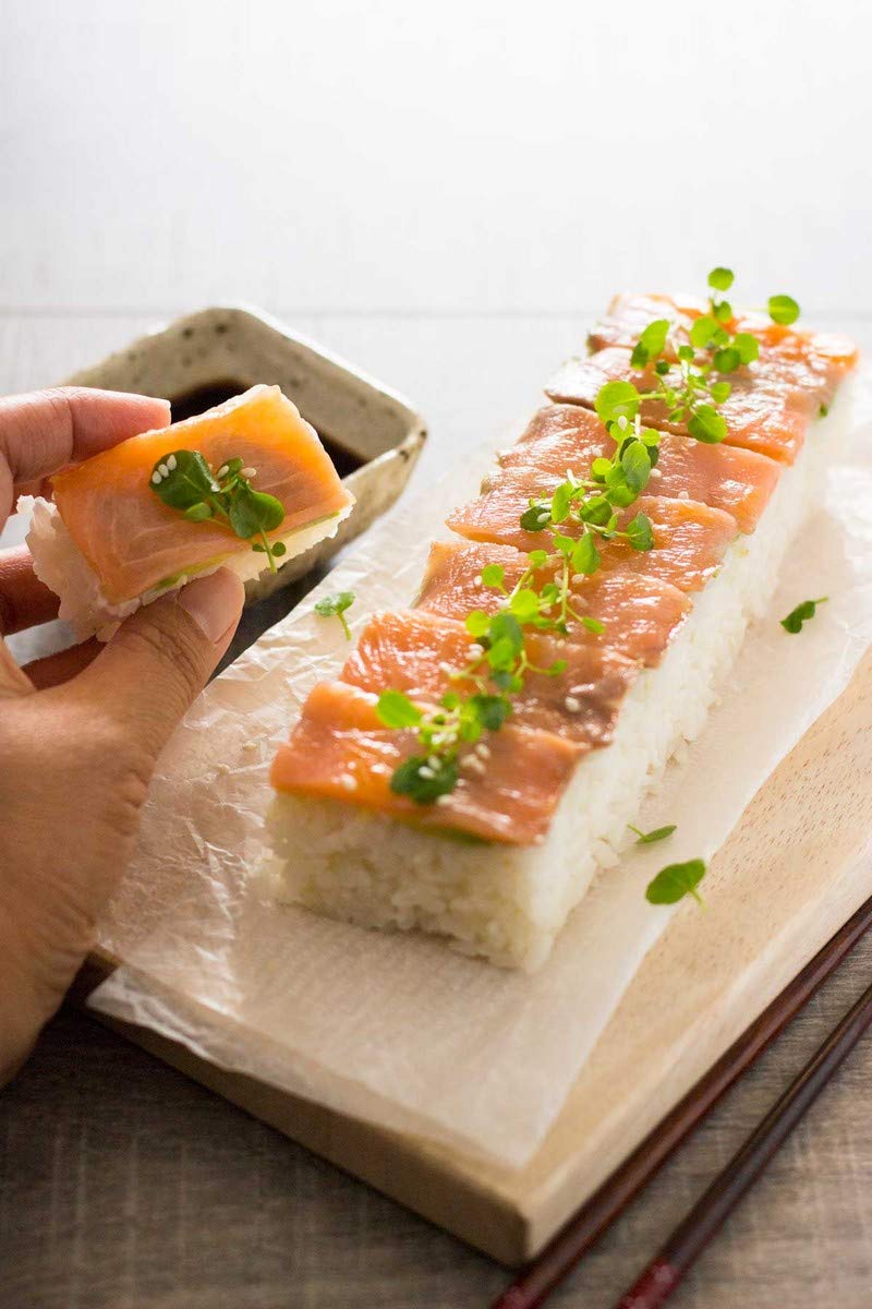 JapanBargain, Sushi Press Maker Rectangular Wooden Oshizushi Box Sushi Mold Oshizushihako, 8.5 inch x 2.75 inch - Image 4