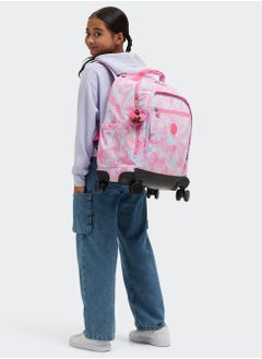 kipling New Zea Kids' Large Wheeled Backpack with Laptop Protection Garden Clouds  - Image 5