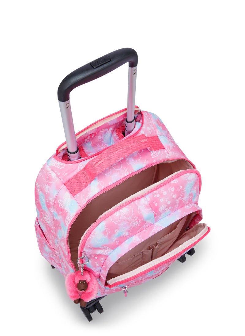 kipling - New Zea Kids' Large Wheeled Backpack with Laptop Protection Garden Clouds - Image 1