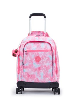 kipling New Zea Kids' Large Wheeled Backpack with Laptop Protection Garden Clouds  - Image 1