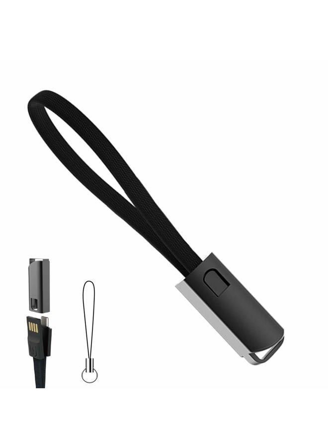 ApexOne USB C Charger Cable, Portable Keychain 0.75ft Short Type-C Charging & SYNC Nylon Braid Cord, Compatible with Samsung S9 S8 Note 9 8 LG V30 G6 Oneplus  - Image 1