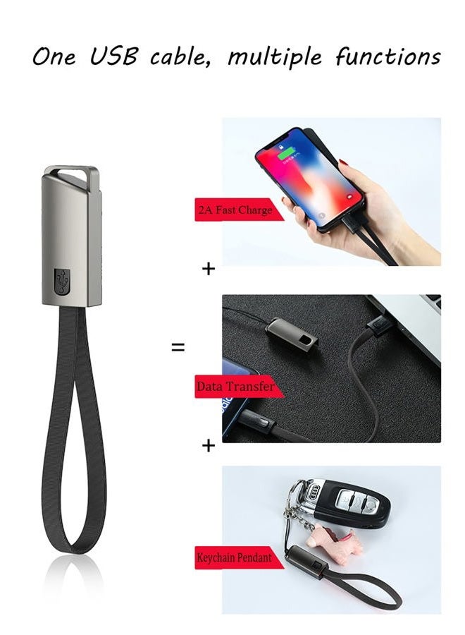 ApexOne USB C Charger Cable, Portable Keychain 0.75ft Short Type-C Charging & SYNC Nylon Braid Cord, Compatible with Samsung S9 S8 Note 9 8 LG V30 G6 Oneplus  - Image 3