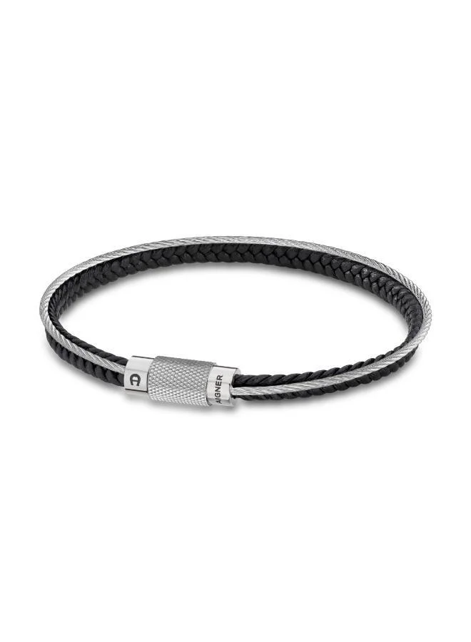 AIGNER Zeto Leather Cable Bracelet