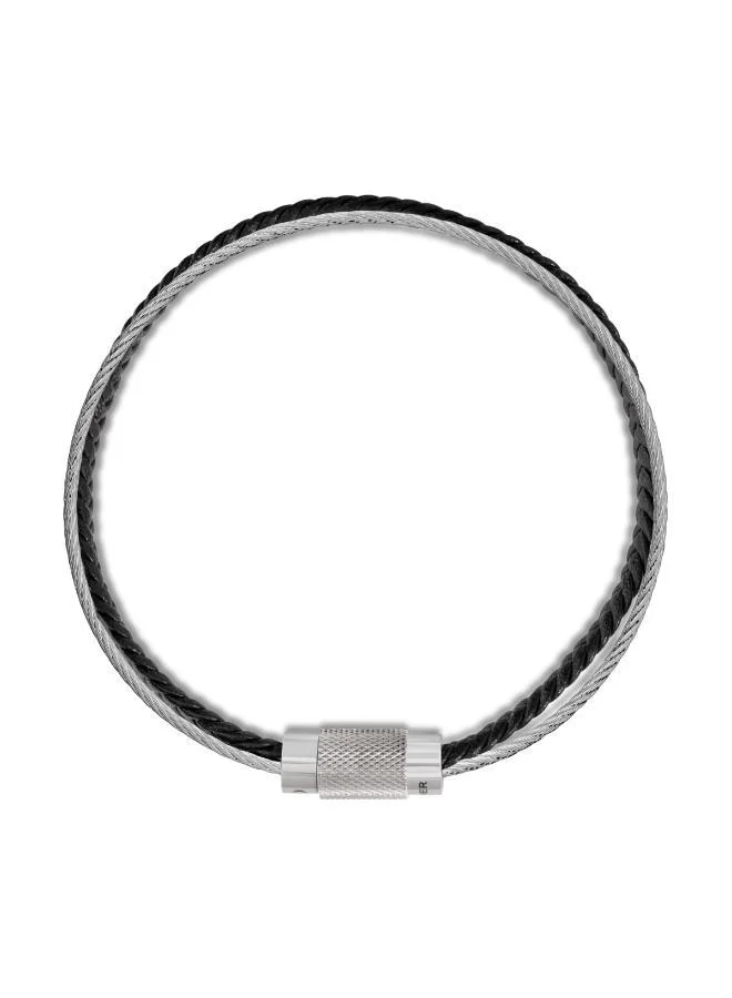 Aigner  Zeto Leather Cable Bracelet for Men | Best Price UAE