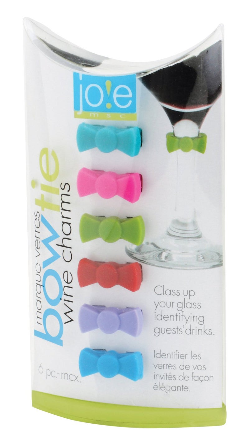 Joie Bow Tie Drink and Wine Charm Set, Set of 6, Multicolor - Image 1