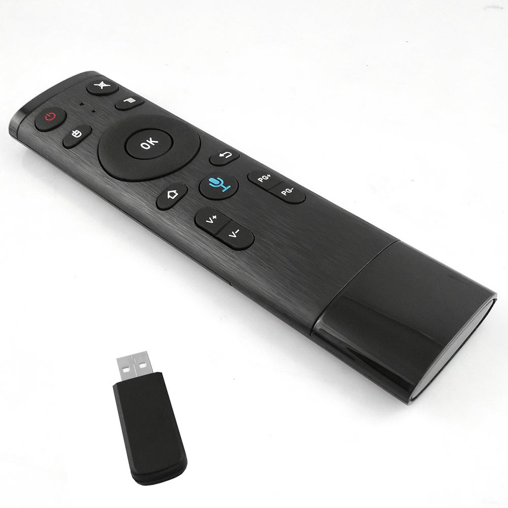 Wireless Remote Control With USB Receiver Voice Input For Smart TV Android TV Box HTPC PC Projector Black