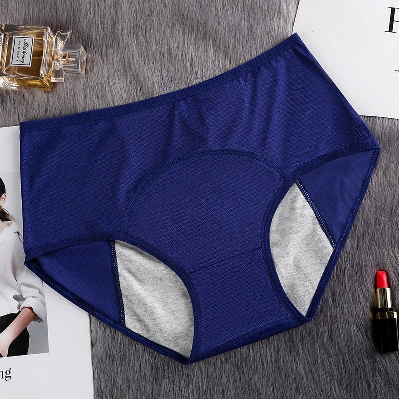 Ladies Leakproof Menstrual Panties High-Waist Sanitary Briefs Dark blue  - Image 1