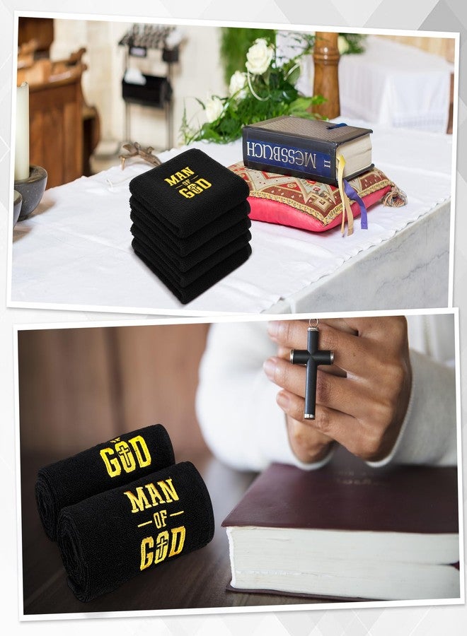 Cutecrop 6 Pcs 29.5x13.8 Inch Pastor Towels for Men Fathers Day Pastor Appreciation Gifts Man of God Towel Gift Black Christian Cotton Embroidery Monogrammed Cross Hand Towels for Church Clergy - Image 5