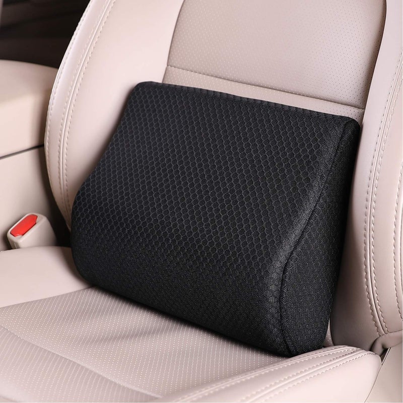 Livtribe Lumbar Support Pillow for CarMemory Foam car back supportMidLower Back Support Cushion for Car Seat Black