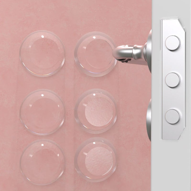 6Pcs Silicone Door Bumper Wall Protector Self Adhesive Clear Door - Image 1