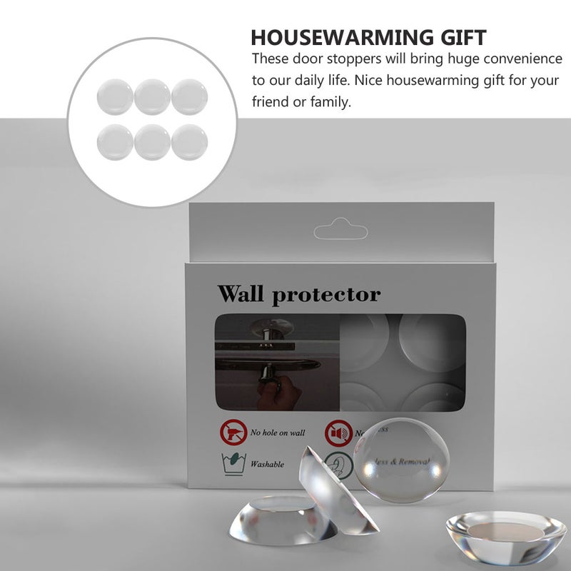 6Pcs Silicone Door Bumper Wall Protector Self Adhesive Clear Door - Image 4