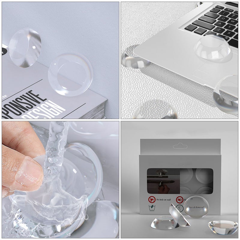 6Pcs Silicone Door Bumper Wall Protector Self Adhesive Clear Door - Image 5