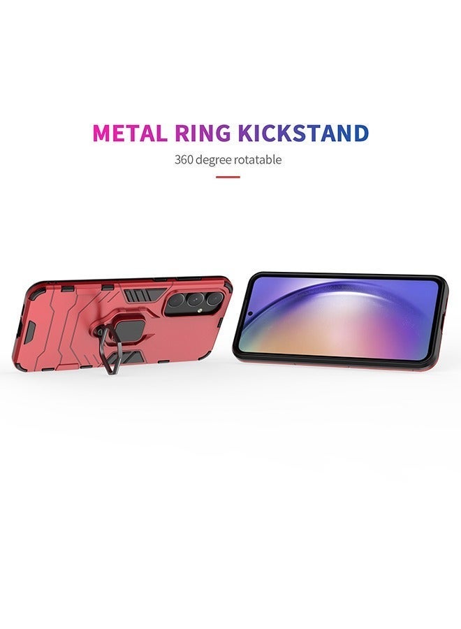 X-level Samsung Galaxy A55 5g Case Cover with Ring Kickstand Stand Back Protective Armor Dual Layer Shockproof Anti-Scratch Cover Protector Car Mount Comfortable Touch shell Phone Holder Accessory - Image 2