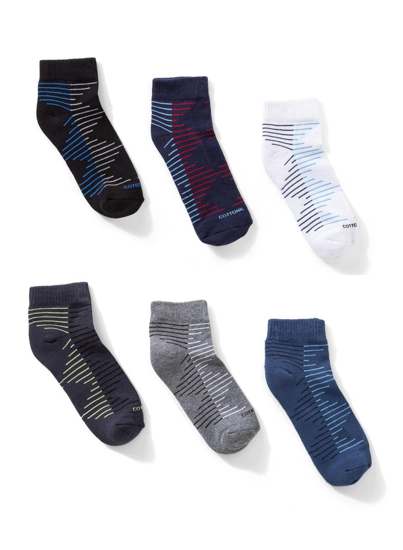 COTTONIL Pack Of 6 Cotton Half Towel Socket Socks Code 47 - Image 1