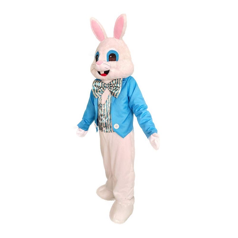 MatGui Easter Party Blue Suit Rabbit Costume Bunny Costume Mascot Costume Adult Size Fancy Dress Blue Suit - Image 2