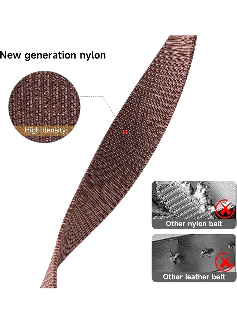 Automatic Nylon Belt for Men & Women - Fashionable, Adjustable, Durable, and Comfortable Waist Belt for Casual & Formal Wear, Everyday Use, and Outdoor Activities Brown - Image 4